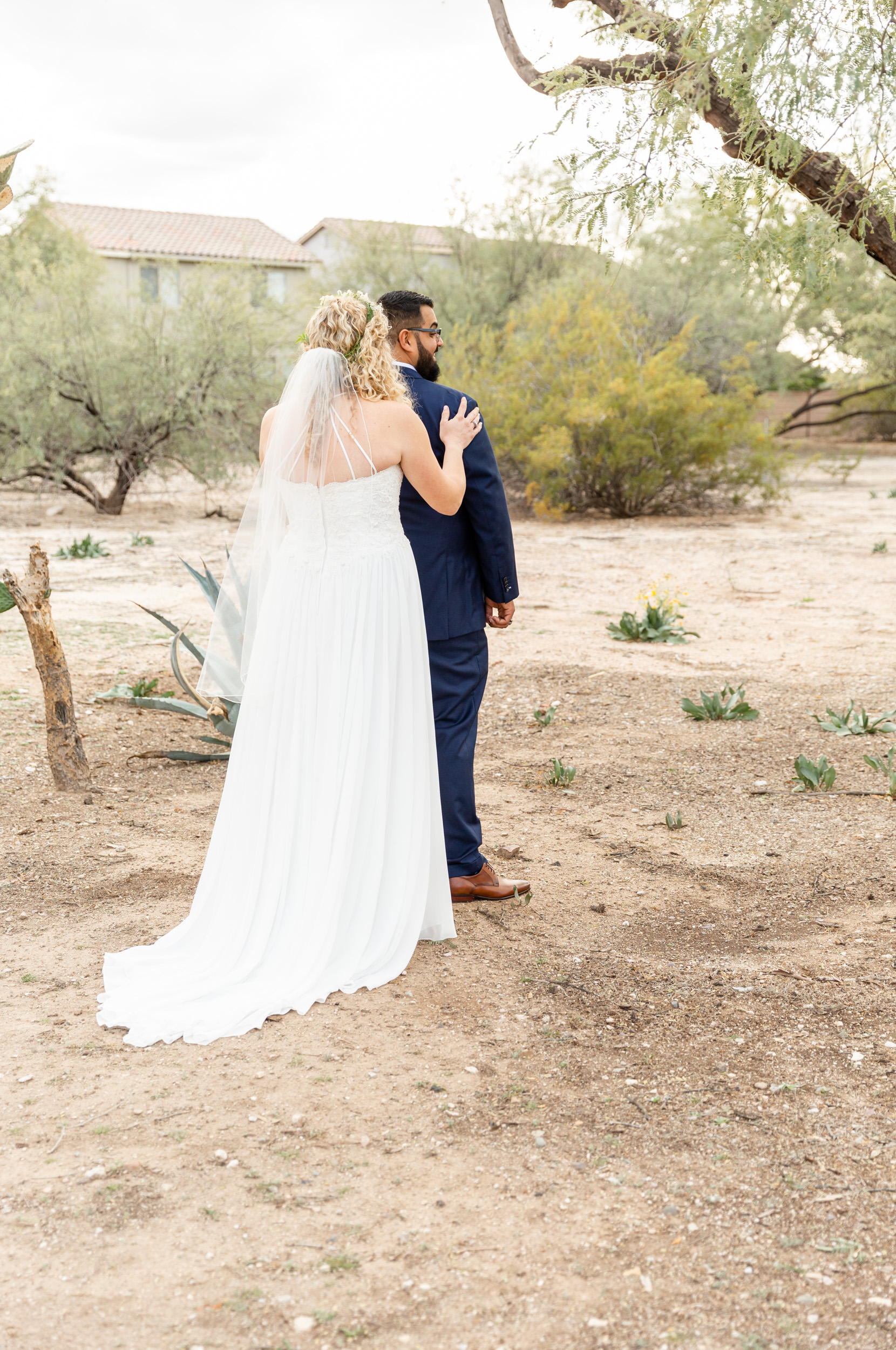 First Look at Private Estate Intimate Wedding in Tucson