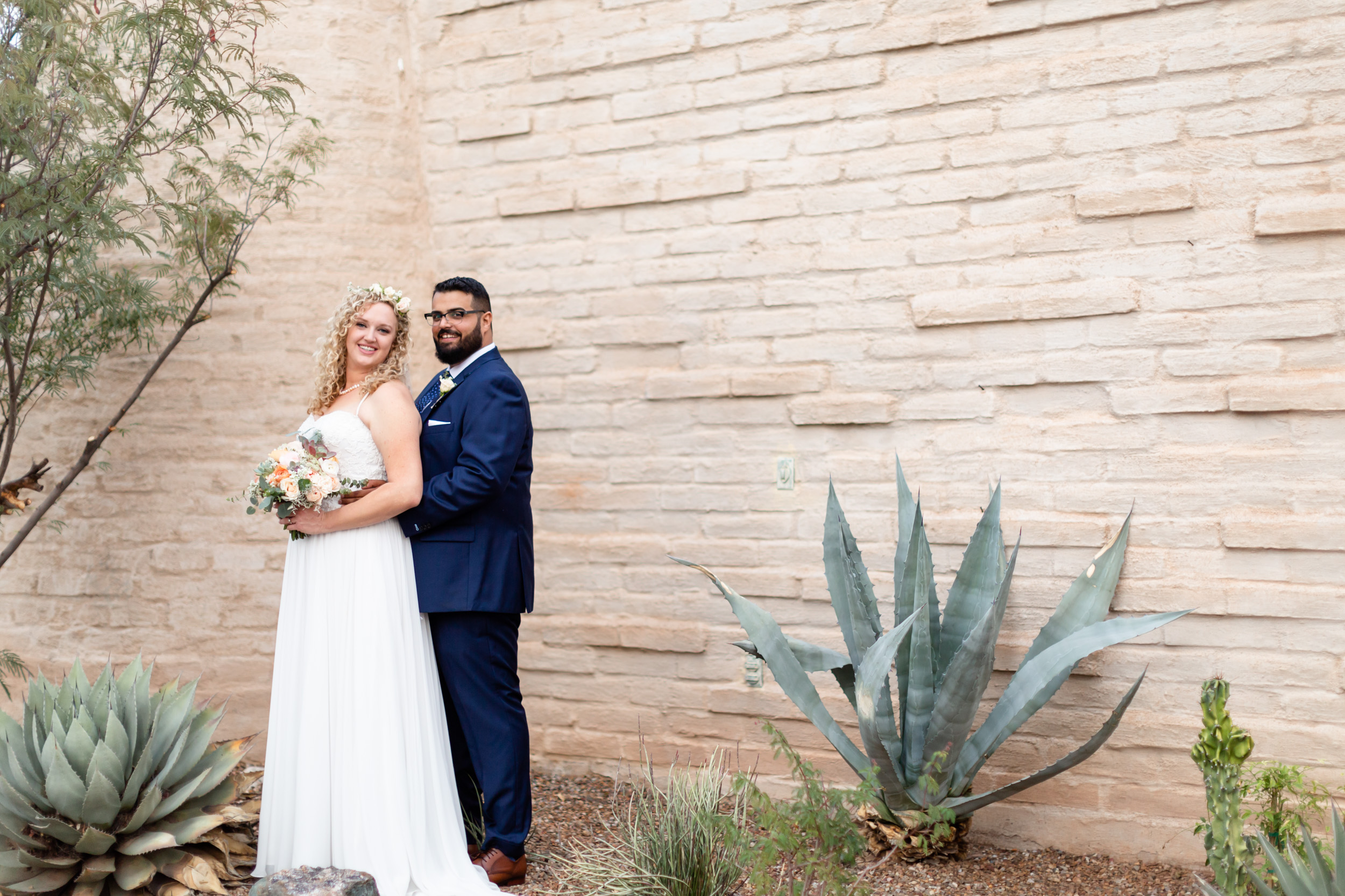Bride and Groom at Tucson wedding at a private estate