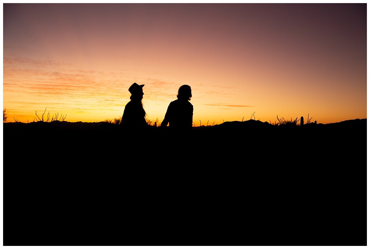 Epic Sunset Silhouette portrait at engement session taken by Melissa Fritzsche Photography