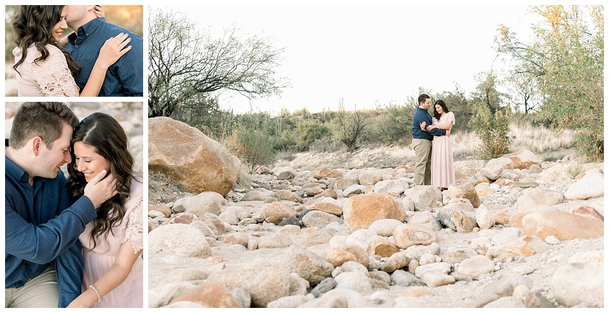 Tucson Engagement Session at Catalina State Park. Tucson Wedding Photographer Melissa Fritzsche Photography was there to capture Kyle and Kiara during their engagement session. Kiara wore a floor length pale pink dress with lace detailed sleeves to …