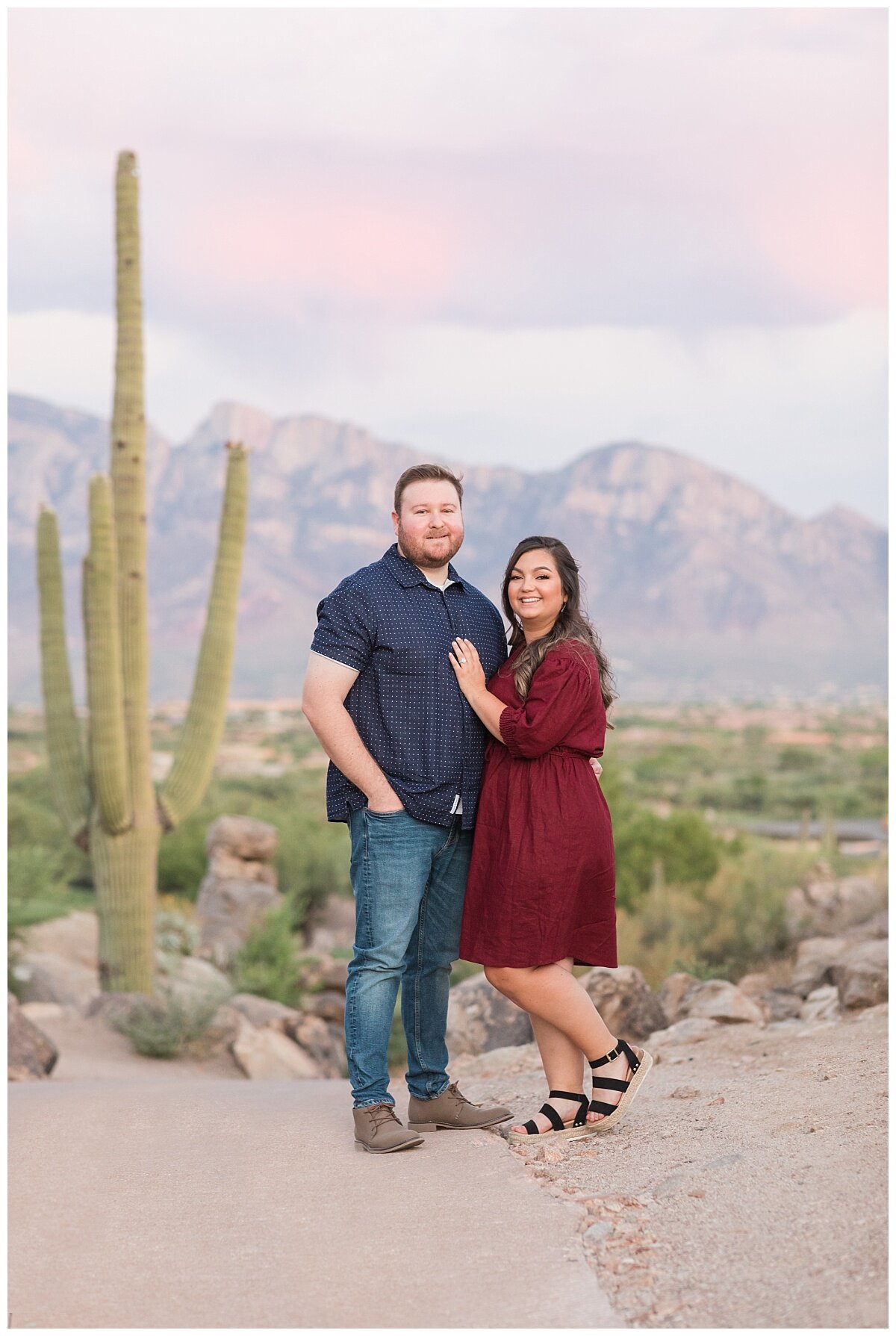 Sunset Engagement Session at Stone Canyon Community in Oro Valley, Arizona
