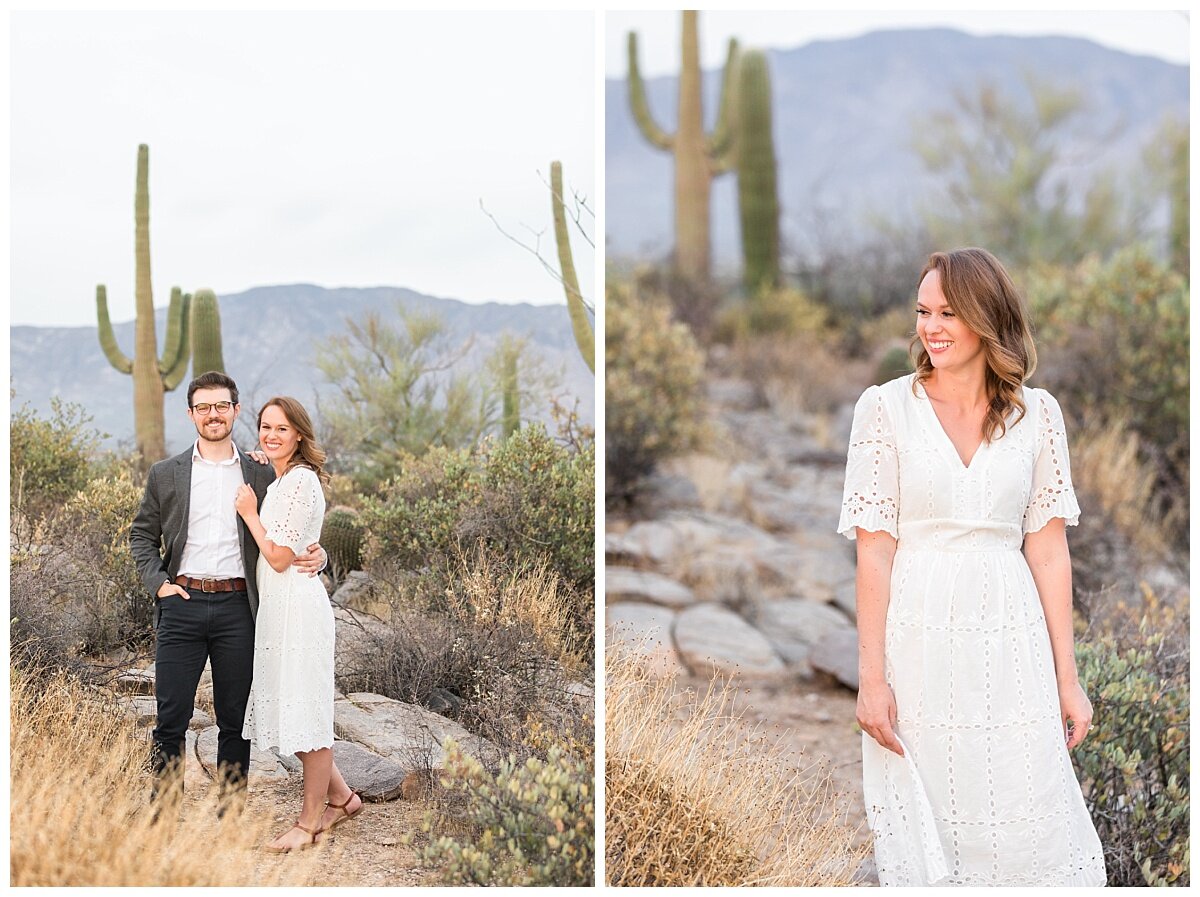 Engagement photos with desert backdrop