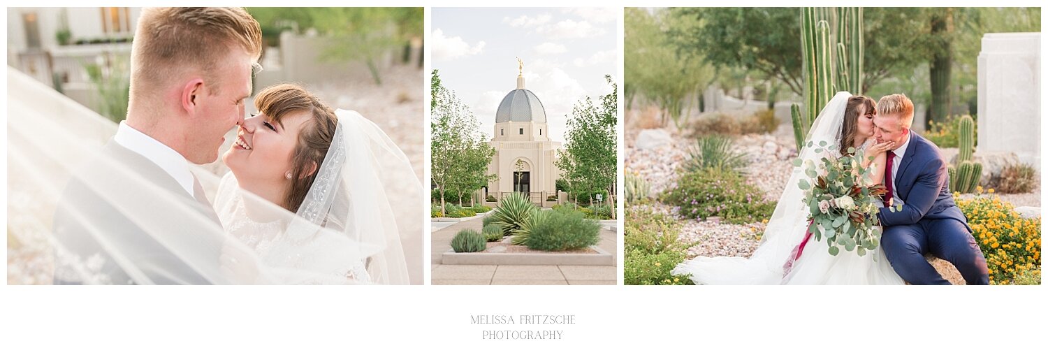 Tucson Arizona Temple Wedding photographed by Melissa Fritzsche Photography.