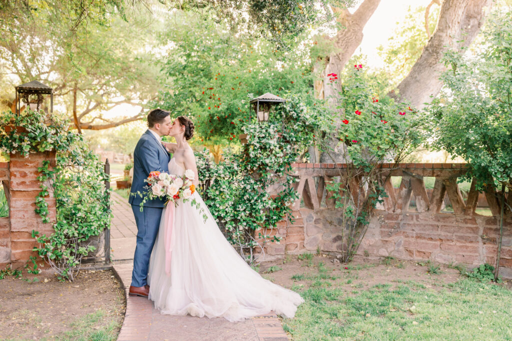 Sarah and Matt at their wedding at Agua Linda Farms in Amado, Arizona