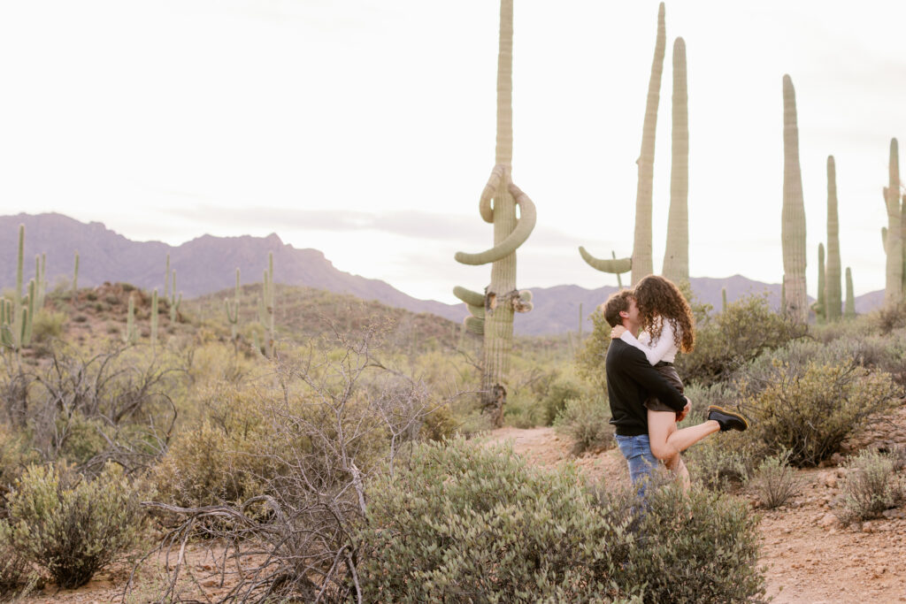 Desert Engagement Photos in Tucson, Arizona.