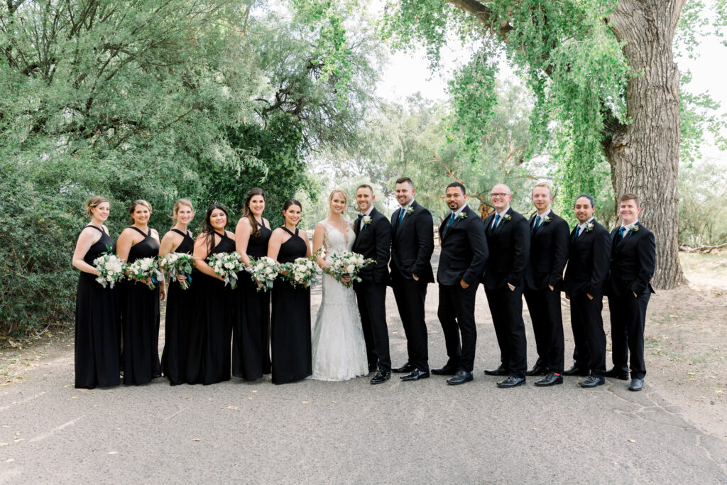 La Mariposa Resort is located on the East side of Tucson and has tall green tress and grassy lawns perfect for an outdoor wedding.